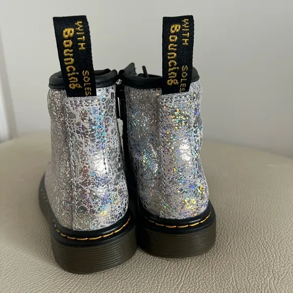 Dr. Martens 1460  Sparkle Lace Up Boots Little Girl Boots Size 7