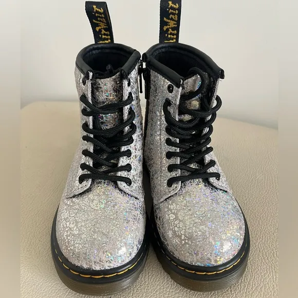 Dr. Martens 1460  Sparkle Lace Up Boots Little Girl Boots Size 7