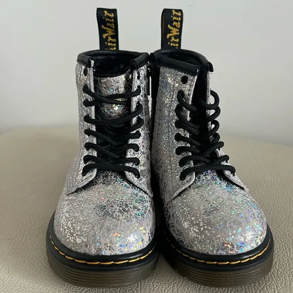 Dr. Martens 1460  Sparkle Lace Up Boots Little Girl Boots Size 7