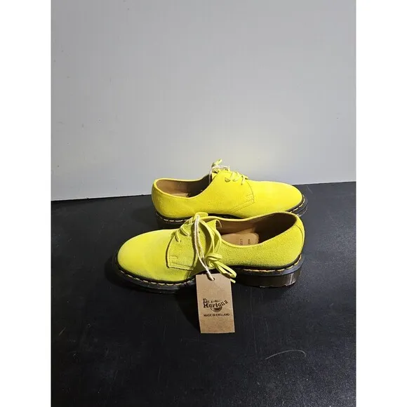 Dr. Martens 1461 Made In England Buck Suede Oxford Shoes Yellow UK 7 US Men 8 W9