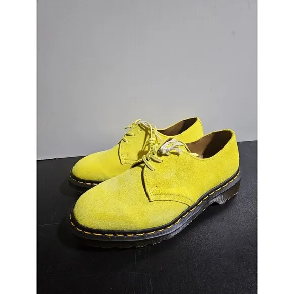 Dr. Martens 1461 Made In England Buck Suede Oxford Shoes Yellow UK 7 US Men 8 W9