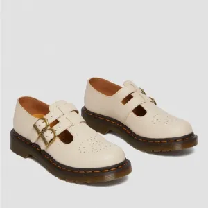 Dr. Marten’s 8065 Virginia White Leather Mary Jane Chunky Shoes 10