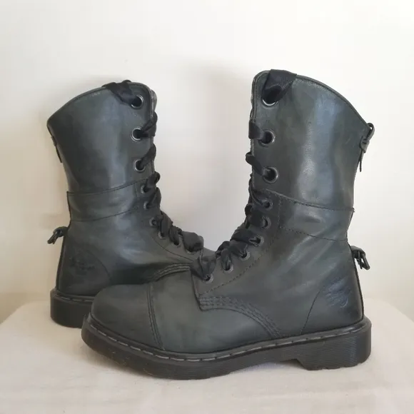 Dr Martens Aimilie Combat Boots Green