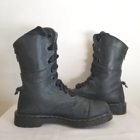 Dr Martens Aimilie Combat Boots Green