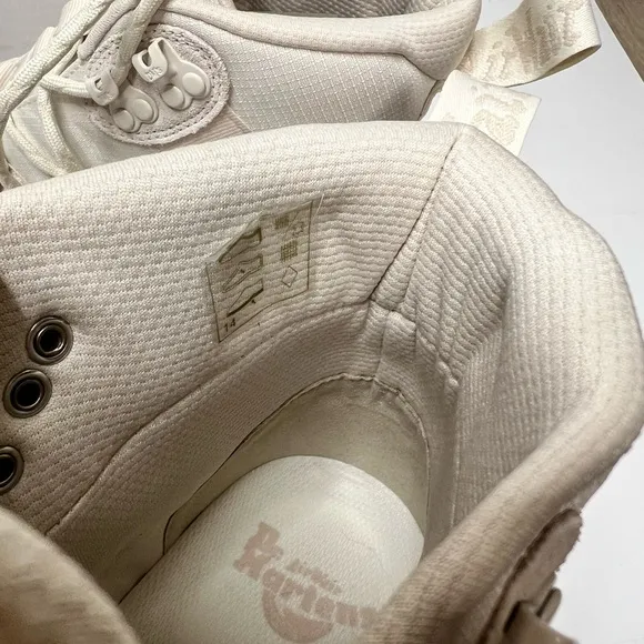 Dr Martens Air Wair Boury Utility Combat Boots Ivory Lace Up Men Sz 9 (W Sz 10)