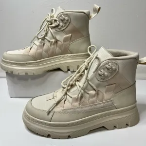Dr Martens Air Wair Boury Utility Combat Boots Ivory Lace Up Men Sz 9 (W Sz 10)