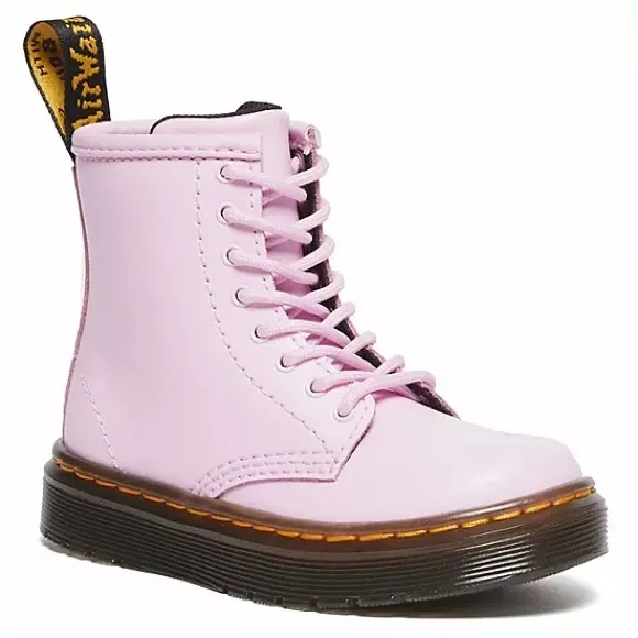 Dr. Martens Air Wave Kids’ Zavala Combat Boots in Pale Pink, Size 10