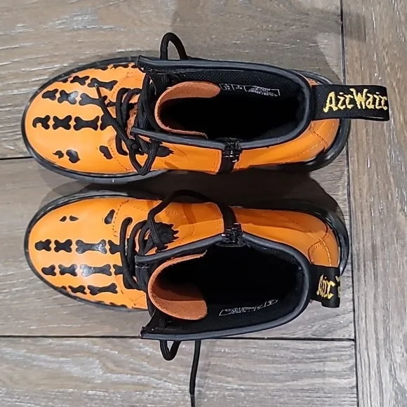 Dr. Martens AirWair Burnt Orange Jr. DELANEY Lace Up Boots Size 3 Unisex