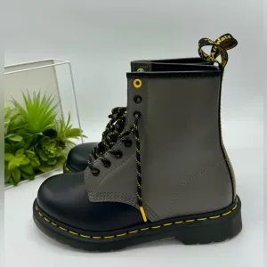 Dr. Martens Black and Grey Combat Boots