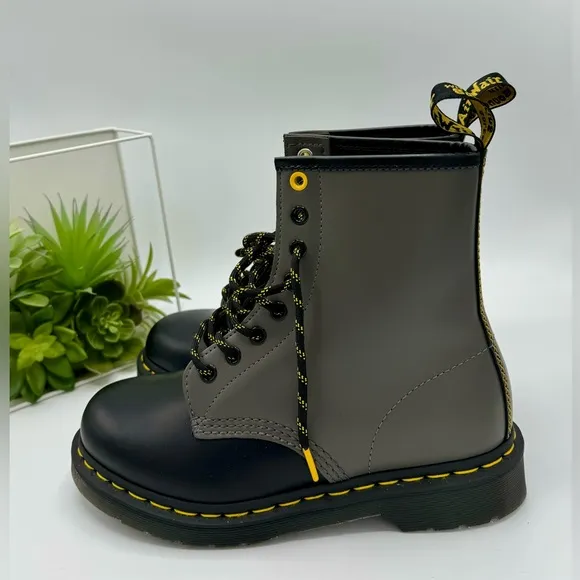 Dr. Martens Black and Grey Combat Boots