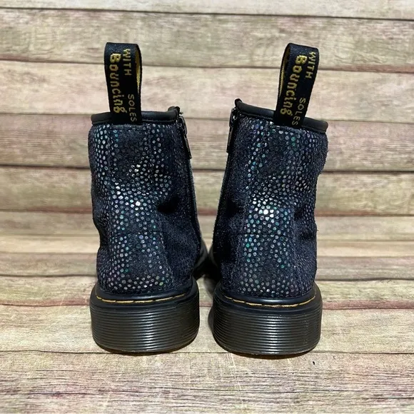 Dr. Martens Black Glitter Lace Up Boots