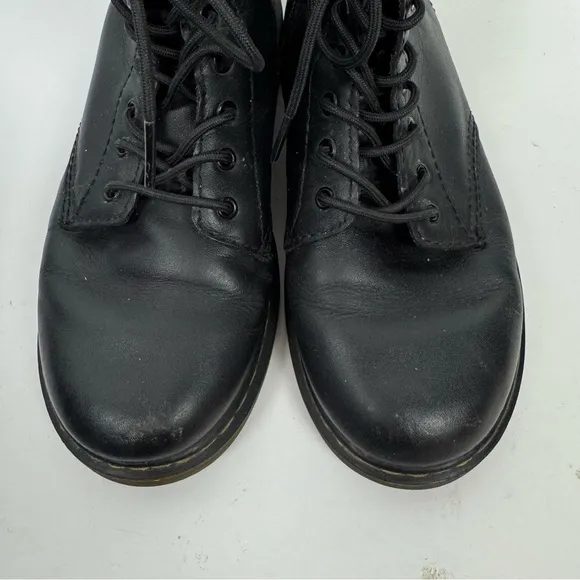 Dr. Martens Black Lace Up Zipper Leather Moto Combat Boots Goth Grunge