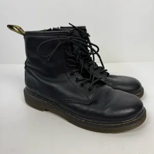 Dr. Martens Black Lace Up Zipper Leather Moto Combat Boots Goth Grunge