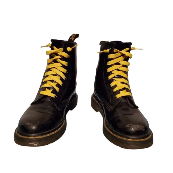 Dr. Marten's Black Leather Lace-Up Combat Boots Women's Size 6, Kid's Size 5