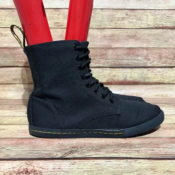 Dr. Martens Black Nylon Sheridan Lace Up Boots