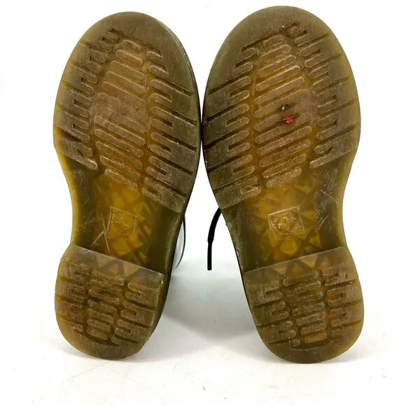 Dr Martens black patent leather YOUTH Delaney Lace up boots (12)