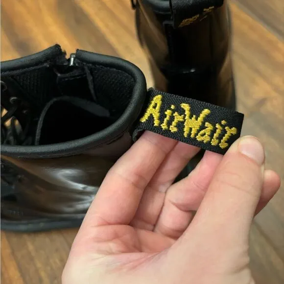 Dr. Martens Black shiny combat boots
