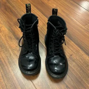 Dr. Martens Black shiny combat boots