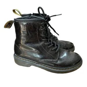 Dr. Martens Black Sparkle Shiny Glitter 1460 Lace Up Womens/junior Boots Sz 3/34
