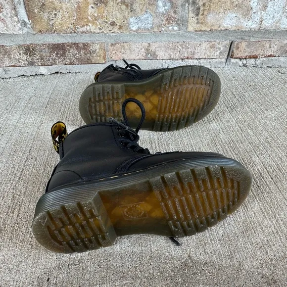 Dr. Martens Black Zip Lace Up Leather Combat Boots Toddler Girl
