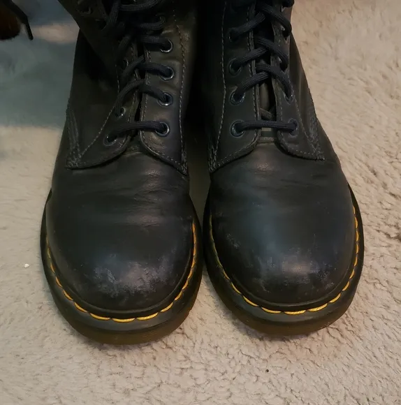Dr. Martens Blue Leather Combat Boots 14 Eyelet