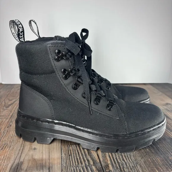 Dr. Martens Boots Womens 6 Combs Combat Poly Casual Lace Up Utility Rugged Moto