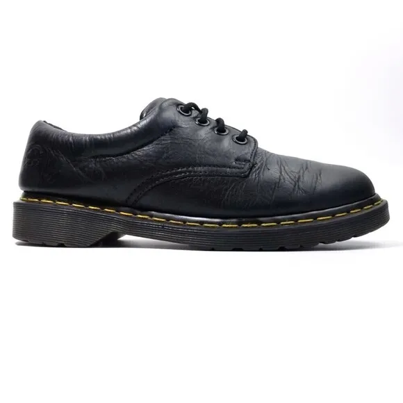 Dr. Martens Boston Black Greasy Leather 4 Eye Oxford Shoes Workwear Normcore 90s
