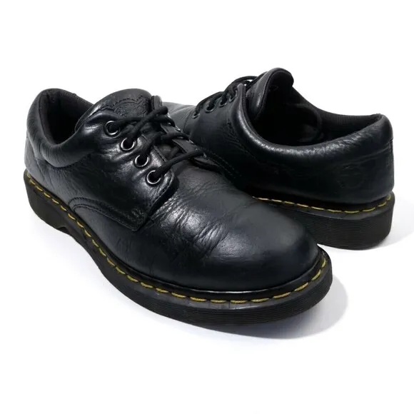 Dr. Martens Boston Black Greasy Leather 4 Eye Oxford Shoes Workwear Normcore 90s