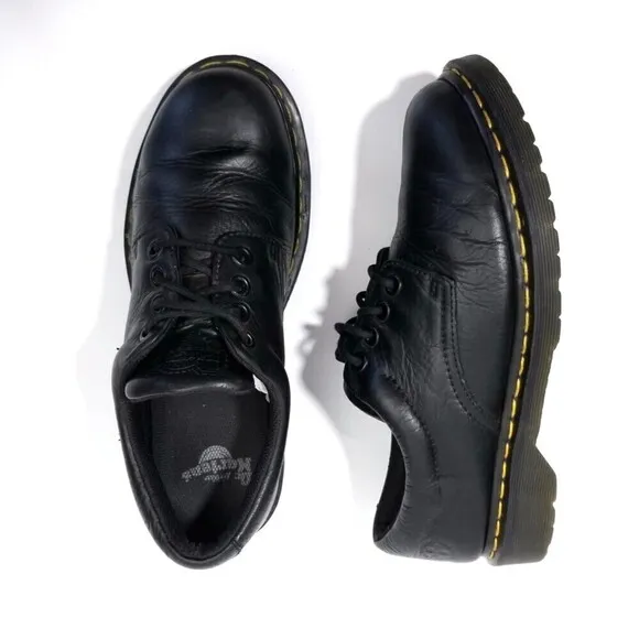 Dr. Martens Boston Black Greasy Leather 4 Eye Oxford Shoes Workwear Normcore 90s