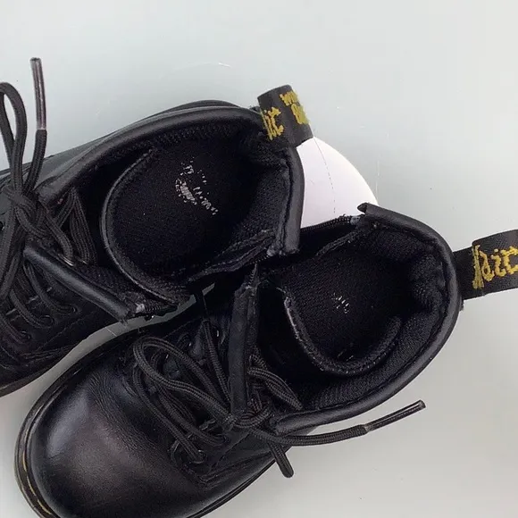 Dr. Martens Brooklee Combat boots zip up leather toddler size 9