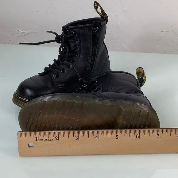 Dr. Martens Brooklee Combat boots zip up leather toddler size 9