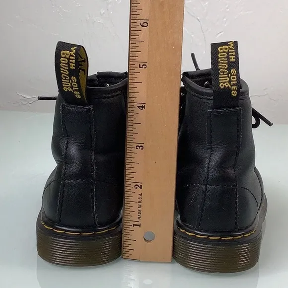 Dr. Martens Brooklee Combat boots zip up leather toddler size 9