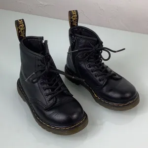 Dr. Martens Brooklee Combat boots zip up leather toddler size 9