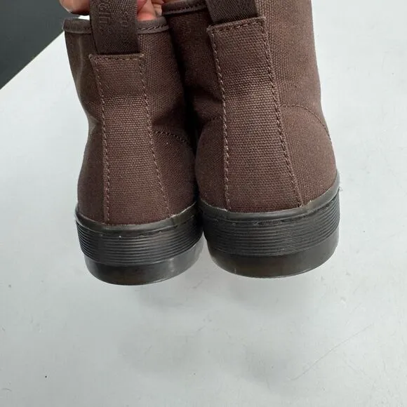 DR MARTENS brown fabric boots ankle lace up sz us mens 8 womens 9