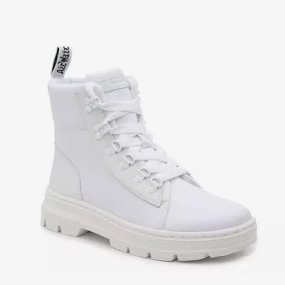 Dr. Martens Combs Platform Boots in white color Size 8