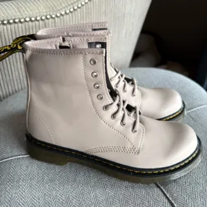 Dr. Martens Cream Lace-Up Ankle Boots