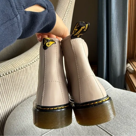 Dr. Martens Cream Lace-Up Ankle Boots