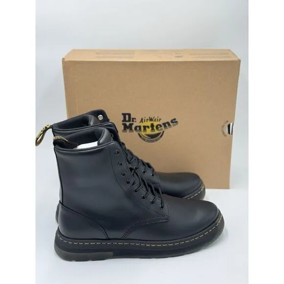 Dr. Martens Crewson Black Leather Lace-up Boots Mens Size 12 New with Box