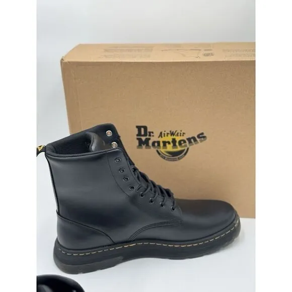 Dr. Martens Crewson Black Leather Lace-up Boots Mens Size 12 New with Box