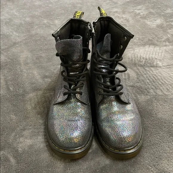 Dr. Martens Delaney Sparkle Iridescent Combat Boots