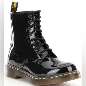 DR. MARTENS Doc Martens Black Patent Leather Combat Boots