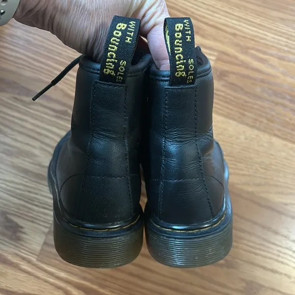 Dr. Martens Doc Martens Junior 1460 Black Leather Lace Up Boots Size 13