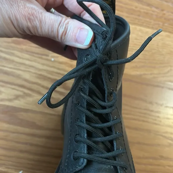Dr. Martens Doc Martens Junior 1460 Black Leather Lace Up Boots Size 13