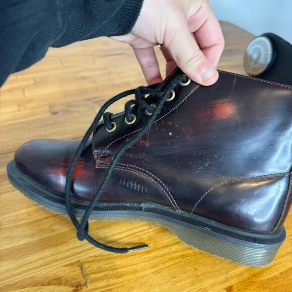 Dr. Martens Emmeline Arcadia Cherry Lace Up Leather Combat Boots Size 6