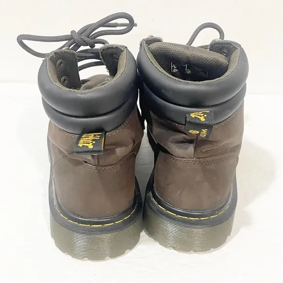 Dr Martens Faora Women's Size 7 Lace Up Dark Brown Combat Boots Shoes