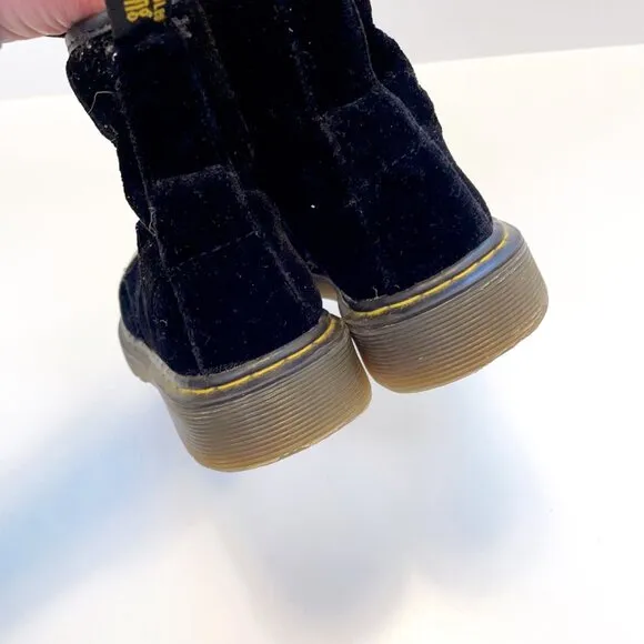 Dr. Marten's Girls &quot;Pooch&quot; Black Velvet Boots, Size 12