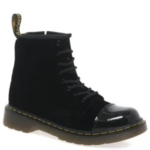 Dr. Marten's Girls &quot;Pooch&quot; Black Velvet Boots, Size 12