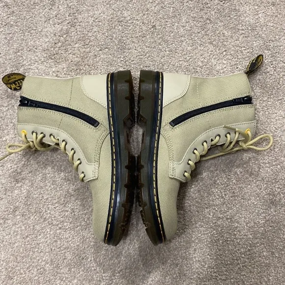 Dr. Martens Green Combs Canvas Lace Up Boots Size 3
