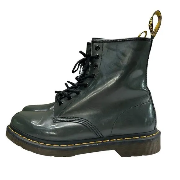 Dr. Martens Grey Patent Leather 1460 Pascal Boots Size Women’s 10