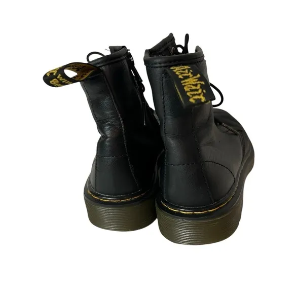 Dr. Martens J1460 Kids Boots 8 Eye With Zipper / Lace Up Black Leather Size US 2